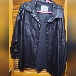 Celebrity Pink Pleather Shacket